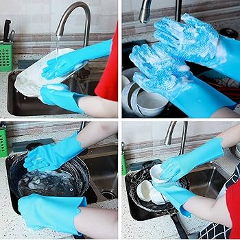 Silicon Dishwashing Cleaning Gloves