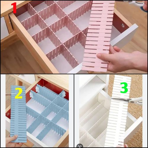 8 PCS DIY Plastic Grid Drawer Dividers Adjustable