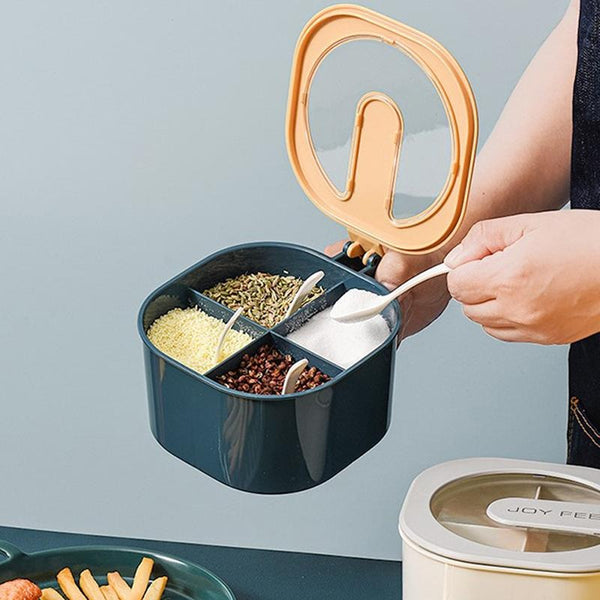 4 piece seasoning rack spice pots