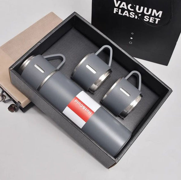 Vacuum insulated thermos 3pcs with 2 extra cup