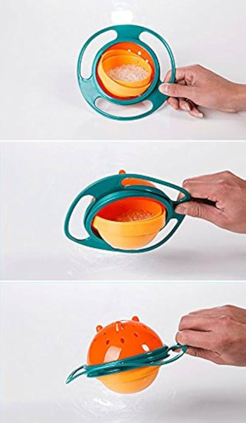 Kids magic gyro bowl 360 degree rotation spill